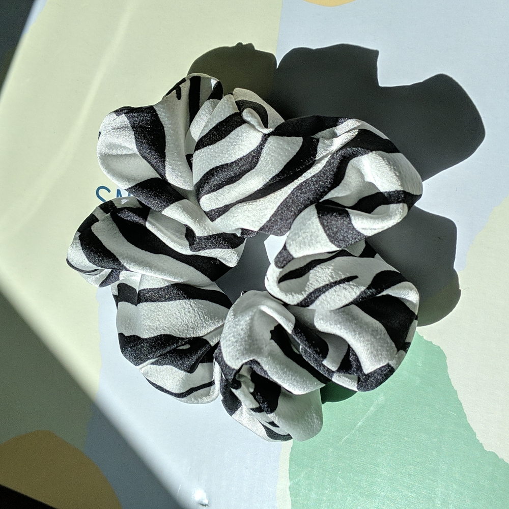 Silk zebra scrunchie
